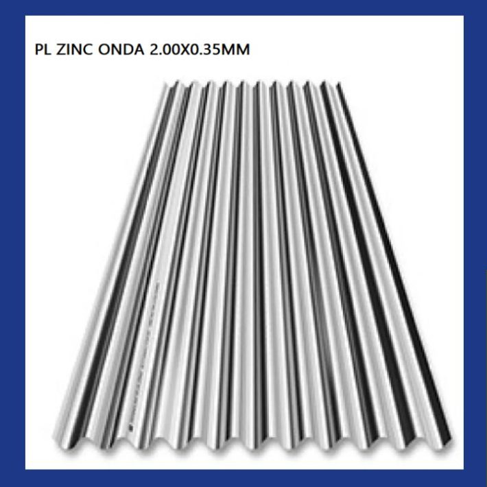PLANCHA ZINC ONDA 2.00X0.851X0.35MM